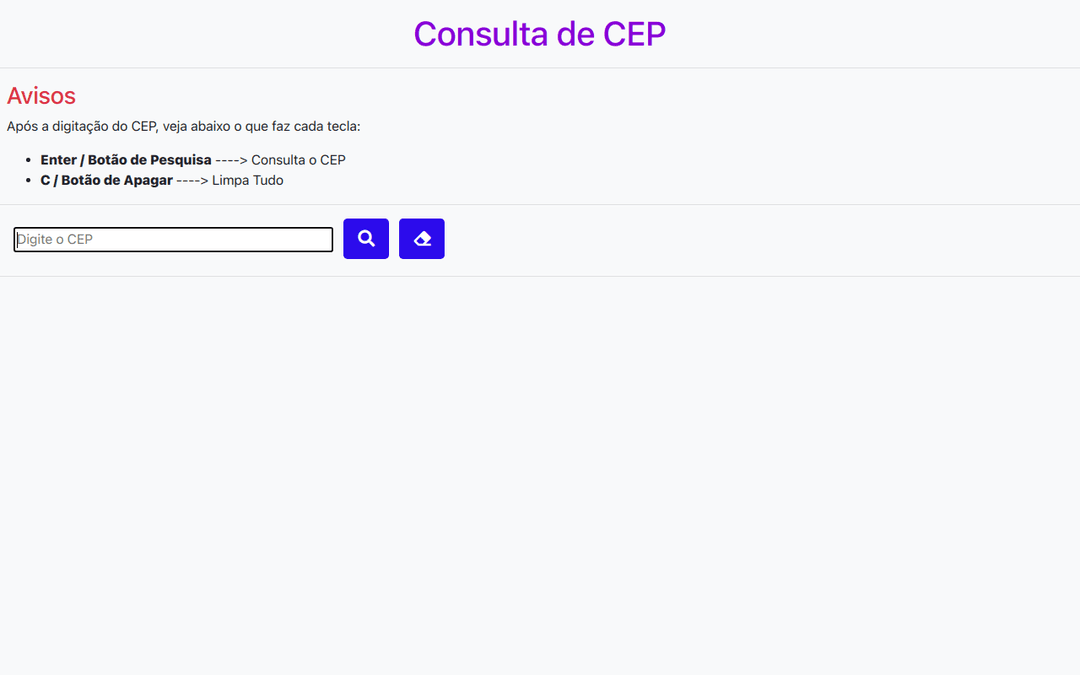 Consulta de CEP